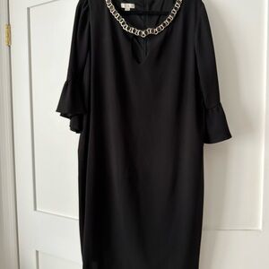 London Times Black Chain Detail Dress